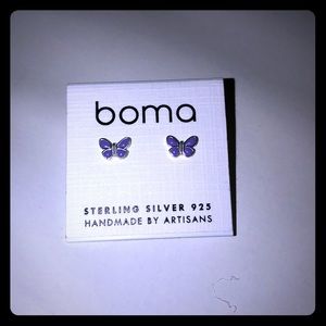 purple butterfly earrings